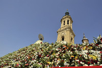 Zaragoza. Pirámide de las ofrendas florales a la Virgen del Pil