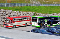 2023_10_05 Oldtimer-Bus Mercedes O 302 und ein  E-Bus MAN Lion's City 12E