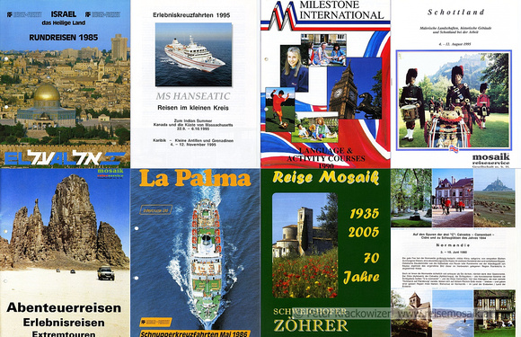 Titelbilder von Reisekatalogen, die ich selbst gestaltete und schrieb.