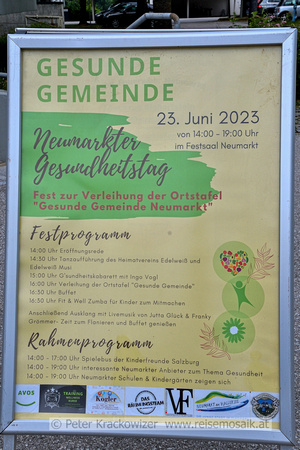 23. Juni 2023: Verleihung Ortstafel "Gesunde Gemeinde Neumarkt am Wallersee"