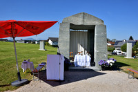 Der Altar im Christusschrein aus Osttiroler Chlorit Schiefer Dorfer Grün.