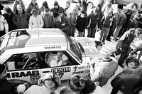 Jänner Rallye 1981: Ing. Georg Fischer auf Talbot Sunbeam Lotus rollt zur Starttribüne.