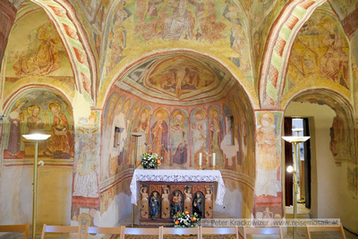 Slowenien, UNESCO-Welterbe-Kirche in Hrastovlje, Fresken in der Apsis