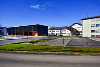 Das neue Haus der Vereine (links) in Neumarkt am Wallersee. 25. Februar 2024