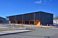 Das neue Haus der Vereine in Neumarkt am Wallersee, Eingangsfront, 25. Februar 2024