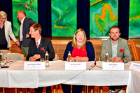 SPÖ von rechts, Sven Reyer, Denise Strobl (5. Stadtrat) und Jan Hansel-Schierl (2. Vizebürgermeister und 2. Stadtrat)